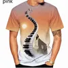 2021 New Fashion Shirts The Piano 3D All Over Print T Shirts Sportwear Short Sleeve Hipster Shirts Hip Hop T-Shirt XS-5XL G1222