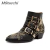 Mstacchi Boots Women Round Toe Rivet Flower Susanna Sucded Guitine Leather Leather Boots Luxury Botas Mujer 201020