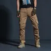 Aksr masculino tamanho grande camuflagem flexível calças de carga bolsos militares calças táticas calças calças corredores trilha calças macacões homens 201110