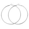 18K Gold Silver Plated Stainless Steel Smooth Big Hoop Earrings Clip Earring for Women Round Circle Earrings Wedding Anniversary Jewelry Loop Earrings