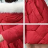 Plus size mulheres inverno longo branco pato para baixo jaqueta estilo coreano slim sólido casaco mulheres com capuz gola de pele grossa parkas 201102