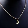 Collier plaqué or 18 carats, 10 pièces, simple, mode, sexy, pendentif petite lune, cadeau pour femmes, 2022