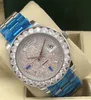 Hoge kwaliteit verkoop diameter 44mm mannen diamanten horloge wijzerplaat Mantianxing automatische machines mannen mode sport horloges279d