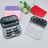 LED 3 pairs 3D Mink Eyelash plastic Package Boxes False Eyelashes Packaging Empty Case Lashes Box with holder mirror Makeup Tool7610731