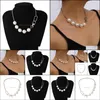 Chokers Necklaces & Pendants Jewelry Goth Baroque Pearl Choker Necklace Women Wedding Punk Sexy Iron Chain Beaded Big Clasp Aesthetic Drop D