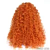 Orange Color Curly Synthetic Lace-Frontal Wig Simulation Human Hair Lace Front Wigs perruques de cheveux humains 180808-Tf2202#