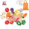Bambini in legno taglio frutta verdura giocattolo bambini finta accessori da cucina cibo gioco gioco giocattolo PHOOHI LJ201009