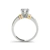 AINUOSHI Trendy 925 Sterling Silber Frauen Hochzeit Verlobungsring Sets Gelbgold Farbe 1ct Runde Jubiläum anillos de plata Y20246L