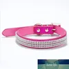 XS / S / M / L Coleiras Bling Rhinestone Dog coleiras Pet PU Leather Collar e trelas para Acessórios Dog Cristal filhote de cachorro Diamond Pet