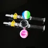 Unique Glass Nector Collector kit Mini NC with 10mm 14mm male Quartz Tips Keck Clip Silicone Container for Oil Rigs Dab Straw Pipes NC17