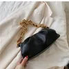 Cadeias grossas clipe de bolinho de bolsas de bolsa de femining bag bag nuvem placas de ombro de feminino de cor de cor sólida casual feminino bolsa dia embreagem 2022