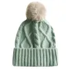 M458 Autumn Inverno Inverno adulto chapéu de lã Twist Twist Solid Color Caps Mulheres Giradas de Crânio Chapéus quentes