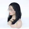 Black Plena Reta Reta Renda Sintética Perucas Trançado Perucas Simulação Humana Remy Hair Bob Perruques de Chaveux Humanas por DHL