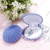 Jewelry Display Gift Boxes Holder Shell Shape Flocking Box Lovely Velvet Wedding Engagement Ring Box for Earrings Necklace Bracelet 5 Colors