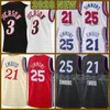 2021 New Joel 21 Embiid basketball jersey Ben 25 Simmons Mens Allen 3 Iverson Mesh Julius 6 Erving Retro Cheap Multi