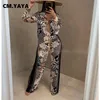 CM.YAYA automne hiver paon femmes ensemble boutonné Blouse chemise hauts et pantalons élégant survêtement deux pièces Fitness tenues 220315