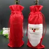 Regali di Natale Decorazioni per borse Borse per copribottiglie rosse Natale Babbo Natale Regalo per vino champagne 13 * 32 cm WY941 ZWL