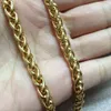 18k Gold Plated Fashion Gifts Stainless Steel Braided Chain Necklace Men's Women Jewelry 6mm 18-32 inch