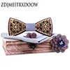 Double layer Wooden Bow Tie Men's Silver grey Wood Bowtie Cufflinks Set Business CuffLinks for Wedding corbatas para hombre 2277m