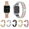 Cinturino orologio in acciaio inossidabile Cinturino in metallo con strass diamantati per Apple Watch Ultra 8 7 6 5 4 Cinturino di ricambio Bling Accessori serie iWatch 49 45 41 38mm