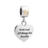 Nowa Biblia Cross Angel Jezus Bóg 925 Silver Dangle Bead Fit Pandora Oryginalna Bransoletka Charms Koraliki Dla Kobiet DIY Biżuteria