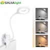 LED Desk Lamp Touch Clip Trådlös Tabell Lätt Desktop USB Uppladdningsbar 1800mAh Batteri Studie Lampor Sängläsning Nattljus