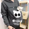 ファッション猫愛好家パーカーカンガルー犬ペットドロップシッピングプルオーバー抱っこポーチスウェットシャツポケット獣耳フード付き