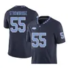 CHEAP NAVY BLUE WHITE UNC Tarheels Jason Strowbridge 55 real Full embroidery College Jersey Size S4XL or custom any name or numb6238448