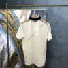 24SS Europe Mens Polo koszulki damskie paski splatanie t -koszulka Mężczyźni śrubowa bawełniana patchwork Polos liter Tshirts Designer Casual Tops Tee