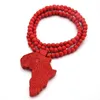 Colar África de Madeira com Pingente Cadeia Mapa Africano Presente para Homens/Mulheres Jóias Etíopes Jóias da Moda Acessórios