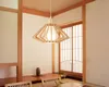Solid wood chandelier dining room led living room study wood creative pinecone lamp Nordic wood decorative Chandelier
