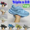 Мода Triple S 3.0 повседневная обувь париж ледяно -розовый синий белый оранжевый черный лайм красный металлик Шивлер Белый Бургундия Королевские серого мужчины Женские кроссовки платформы