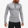 Designer Tshirt Lu T-tröjor Män Sport Mesh Gym Running Legging Justera leggings Långärmad Snabbtorkad andningsbar Pullover Zipper Zip Fit