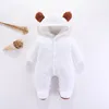 Newborn Baby Rompers осень зима шерсть детские девушки одежда теплая для мальчиков комбинезон младенческой унисекс детская одежда комбинезон 0 3 9 месяца LJ201023