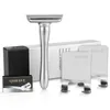 QShave Adjustable Safety Razor with Magnetic Cover 1 Razor 2 Razor Holder 5 blades 2203014763212