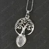 Tree of Life Faceted Doğal Taş Su Damlası Pandantifler Kolye Yoga Healing Kristal Boncuk Kadınlar Moda Takı için