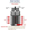 غطاء بلاستيكي 12 طريقًا Blade Fuse Block 12V 32V Fuse Box حامل مع ضوء مؤشر LED لقارب السيارات البحرية