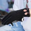 Перчатки дамы зимний плюс бархатный теплый сенсорный экран утолщение лыжные спортивные кожи чувствующие перчатки