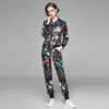 Ny Runway Womens Sports Two Piece Set Classic Printed Long Sleeve Picked Jackets Long Pants 2 PCS Designer Ladies Tracksuits O8199607