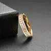Vnox Bling CZ Stone Wedding Rings for Women Gold Tone Stainless Steel Roman Numerals Promise Love Gifts for Her Jewelry