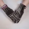 Cinq doigts gants mode femmes noir velours dentelle femme cyclisme froid hiver chaud doigt complet élégant doux à la main mitaines1