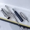 Pure Pearl 163 Fountain Rollerball Ballpoint Pen Le Petit Prince Высококачественная серебряная металлическая крышка и темно -синяя драгоценная смола Barrel217w