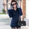 Women Winter Hooded Warm Coat Solid Cotton Padded Jacket Female Long Parka with Gloves Women's Chaqueta De Mujer Acolchada 211221