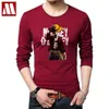 Men's T-shirt Casual Long Sleeve Men T Shirts Brand Clothes Print Anime One Piece Monkey.d.luffy Cartoon Summer Stretch Cotton 201116