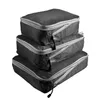 Rantion 3PCS / комплект Компрессионные упаковки кубики путешествия хранения сумки багажного чемодана организатор набор складной водонепроницаемый нейлоновый материал T200710