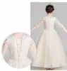 champagne cheville-longueur dentelle jolie fleur fille robes vestidos dentelle bébé fille infantile robe enfants vêtements de cérémonie filles robe