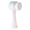 Dubbel sidor Multifunktionell Silikon Facial Cleansing Brush Portable Storlek 3D Ansikte Rengöring Massage Verktyg Ansiktsborste2021POP