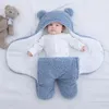 Baby sovsäck ultra-mjuk fluffig fleece född emot filt spädbarn pojkar tjejer kläder sömn plantskola wrap swaddle 220216