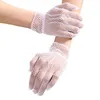 Fem fingrar handskar sommar sexig spets solskyddsmedel ihålig hög elasticitet mesh andningsbar kort svart elegant tunna mjuka kvinnliga körhandskar1