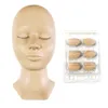 MP045 3 Colors Mannequin Head Replacement Eyelids Silicone Eyelids Replacement Cosmetic Model Professional Training Head Makeup Tool